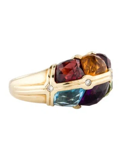 Pre-owned Ring 10k Diamond & Multistone Cocktail