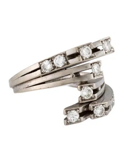 Pre-owned Ring 10k Diamond Cocktail  In Multi