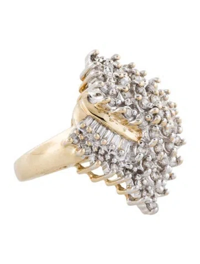 Pre-owned Ring 10k Diamond Cocktail  In Multi