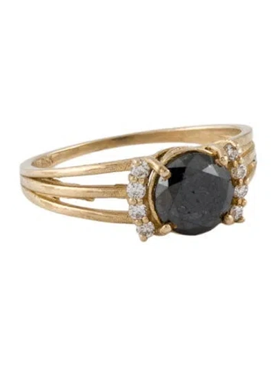 Pre-owned Ring 10k Diamond Cocktail  In Multi