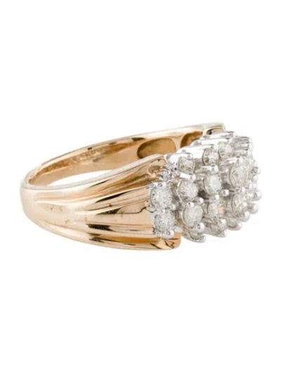 Pre-owned Ring 10k Diamond Cocktail  In Multi