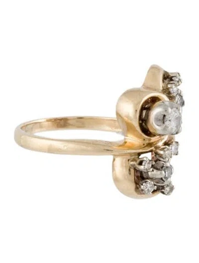 Pre-owned Ring 10k Diamond Cocktail  In Multi