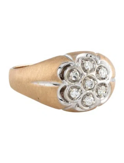 Pre-owned Ring 10k Diamond Cocktail  In Multi