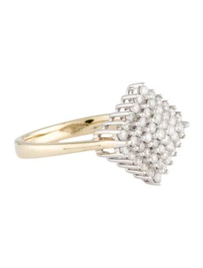 Pre-owned Ring 10k Diamond Cocktail  In Multicolor