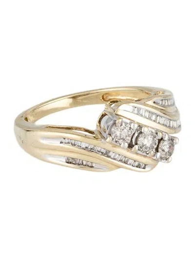 Pre-owned Ring 10k Diamond Cocktail  In Multicolor