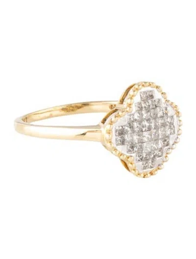 Pre-owned Ring 10k Diamond Cocktail  In Multicolor