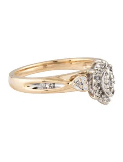 Pre-owned Ring 10k Diamond Cocktail  In Multicolor