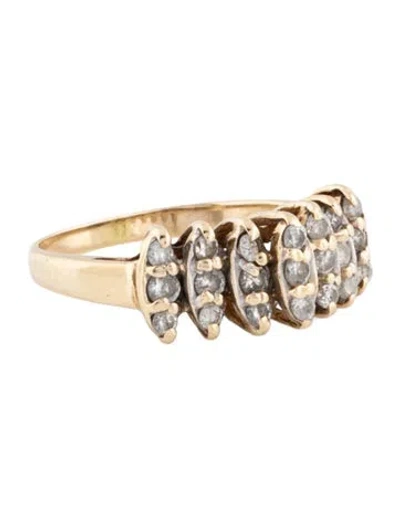 Pre-owned Ring 10k Diamond Cocktail  In Multicolor