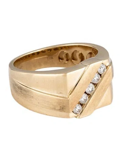Pre-owned Ring 10k Diamond Cocktail  In Multicolor
