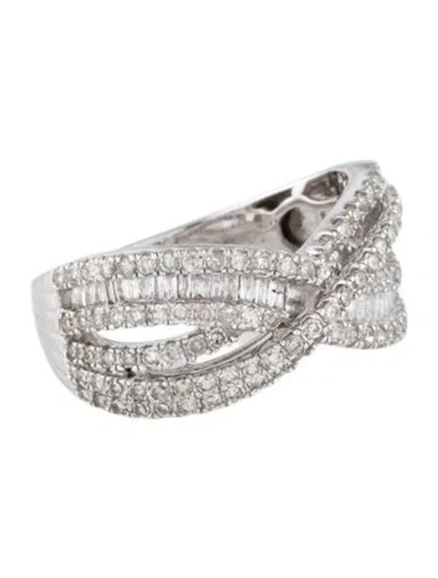 Pre-owned Ring 10k Diamond Crossover Band In Multi