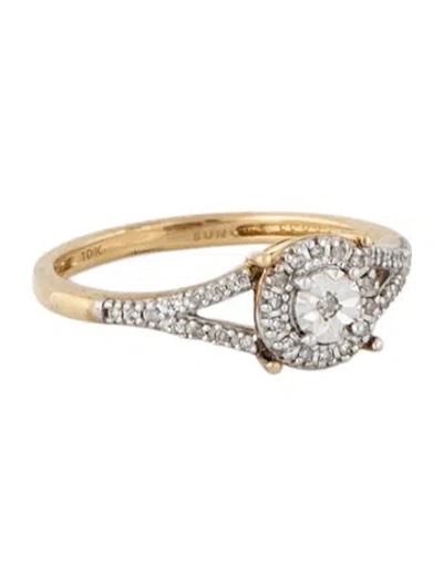 Pre-owned Ring 10k Diamond Engagement  In Multicolor