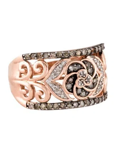 Pre-owned Ring 10k Diamond Floral  In Multi