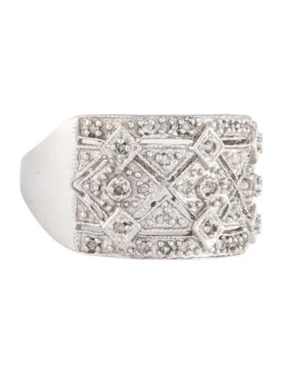 Pre-owned Ring 10k Diamond Geometric Band In Multi