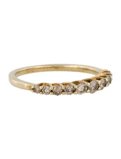 Pre-owned Ring 10k Diamond Half Eternity Band  In Multi