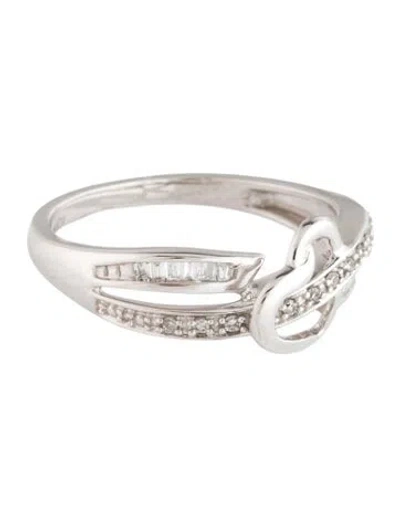 Pre-owned Ring 10k Diamond Heart Cocktail  In Multicolor