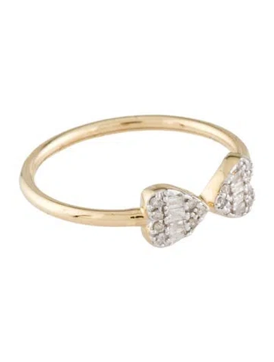 Pre-owned Ring 10k Diamond Heart  In Multi