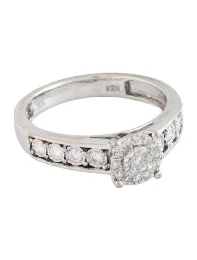 Pre-owned Ring 10k Diamond Illusion Set Cocktail  In Multicolor