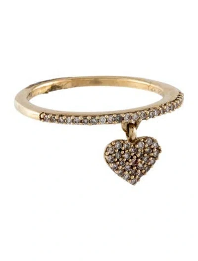 Pre-owned Ring 10k Diamond Lock Cocktail  In Multi