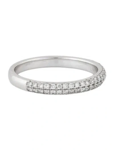 Pre-owned Ring 10k Diamond Pave Half Eternity Band  In Multicolor