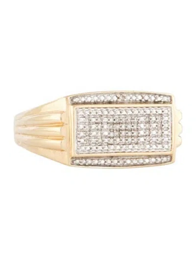 Pre-owned Ring 10k Diamond Signet  In Multi