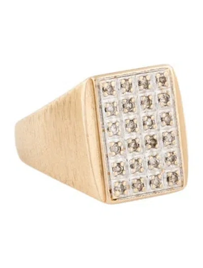 Pre-owned Ring 10k Diamond Signet  In Multicolor