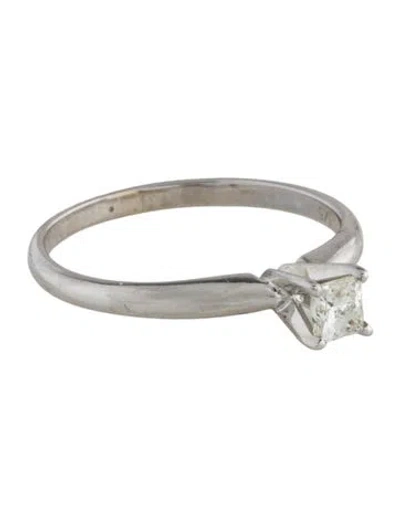 Pre-owned Ring 10k Diamond Solitaires Engagement  In Multi