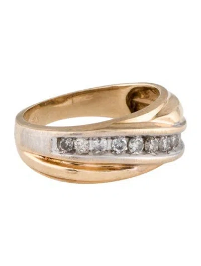 Pre-owned Ring 10k Diamond X Band In Multi