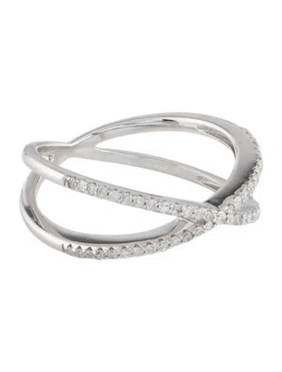 Pre-owned Ring 10k Diamond X Crossover Band In Multicolor