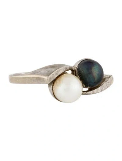 Pre-owned Ring 10k Dyed Pearl Cocktail  In Multi