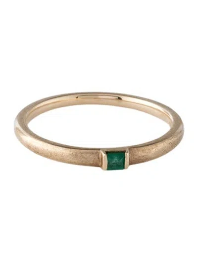 Pre-owned Ring 10k Emerald Band In Multicolor