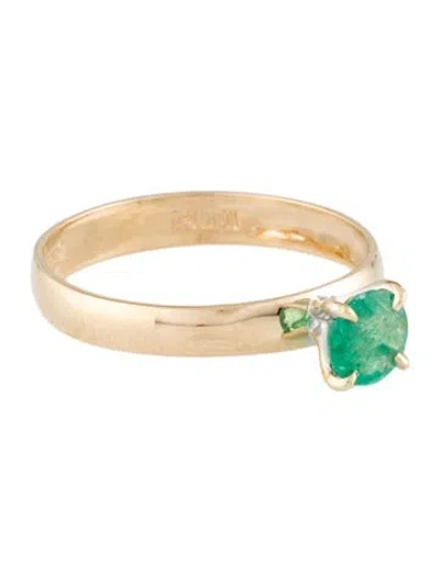 Pre-owned Ring 10k Emerald Cocktail  In Multi