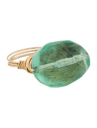 Pre-owned Ring 10k Fluorite Bead Cocktail  In Multi