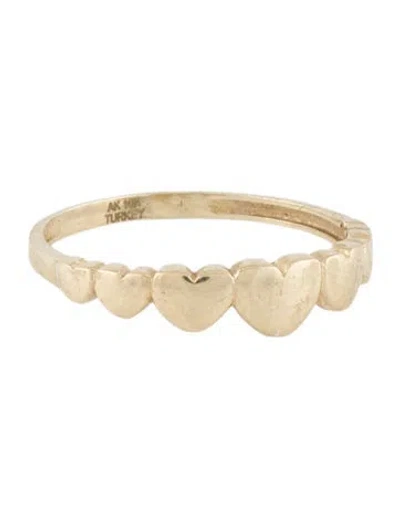 Pre-owned Ring 10k Heart Band  In Multi