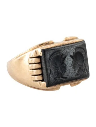 Pre-owned Ring 10k Hematite Cocktail  In Multicolor