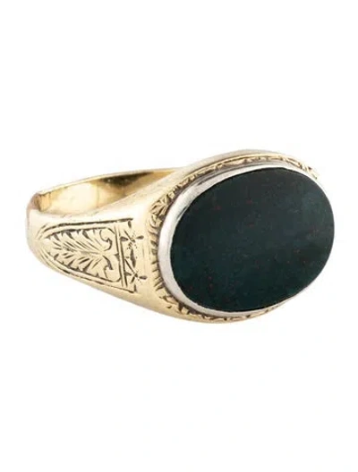 Pre-owned Ring 10k Jasper Signet  In Multi
