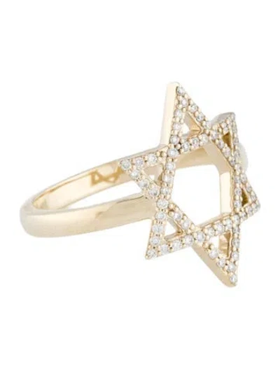 Pre-owned Ring 10k Lab-grown Diamond Star Of David  In Multi