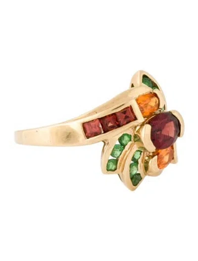 Pre-owned Ring 10k Multicolor Garnet Cocktail