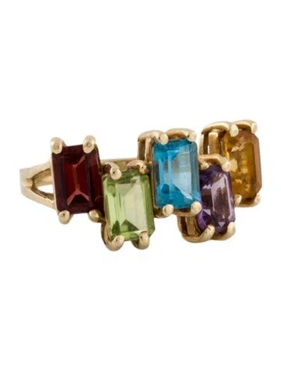 Pre-owned Ring 10k Multistone Cocktail
