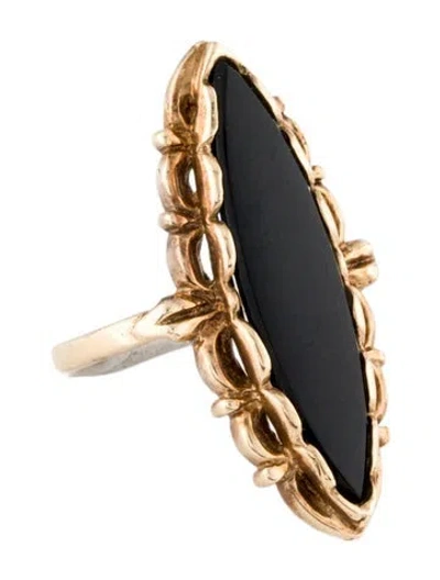Pre-owned Ring 10k Onyx Cocktail  In Multi