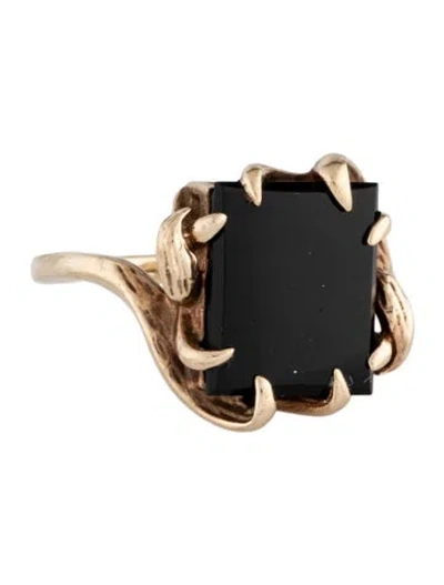 Pre-owned Ring 10k Onyx Cocktail  In Multicolor