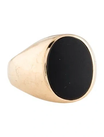 Pre-owned Ring 10k Onyx Signet  In Multi