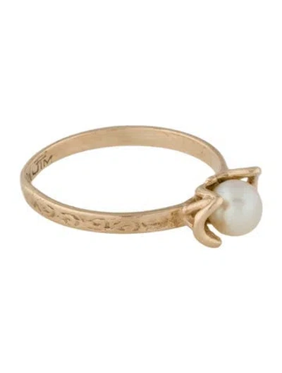 Pre-owned Ring 10k Pearl Cocktail In Multi