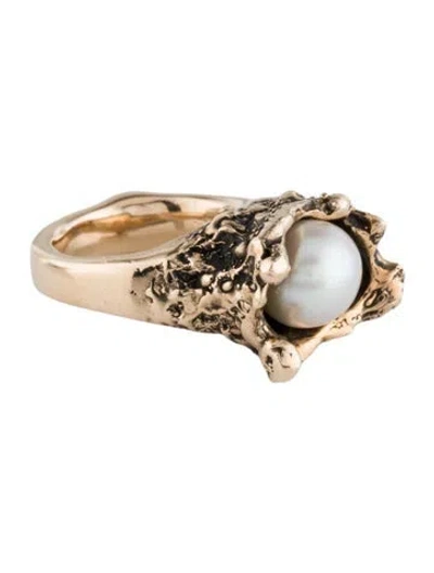 Pre-owned Ring 10k Pearl Cocktail  In Multi