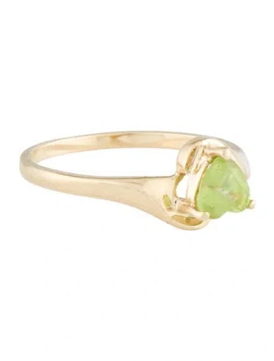 Pre-owned Ring 10k Peridot Heart Cocktail  In Multi
