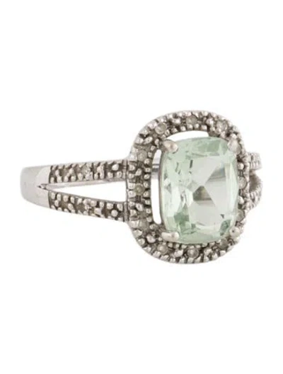 Pre-owned Ring 10k Prasiolite & Diamond  In Multi