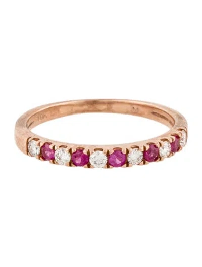 Pre-owned Ring 10k Ruby & Diamond Band  In Multi