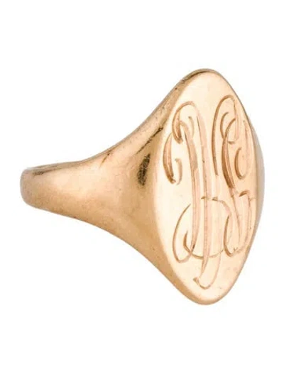 Pre-owned Ring 10k 'sac' Initial Signet  In Multicolor