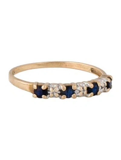 Pre-owned Ring 10k Sapphire & Diamond Band In Multi