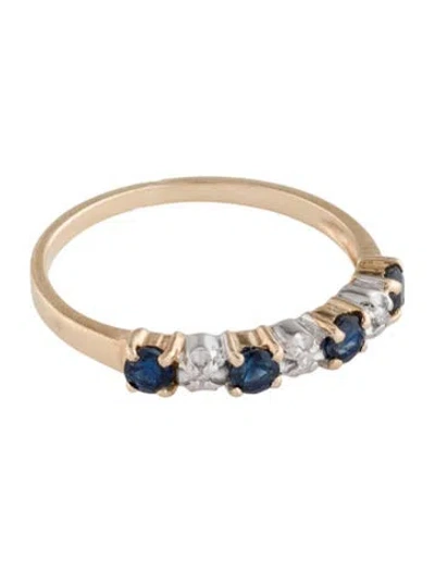 Pre-owned Ring 10k Sapphire & Diamond Band  In Multi