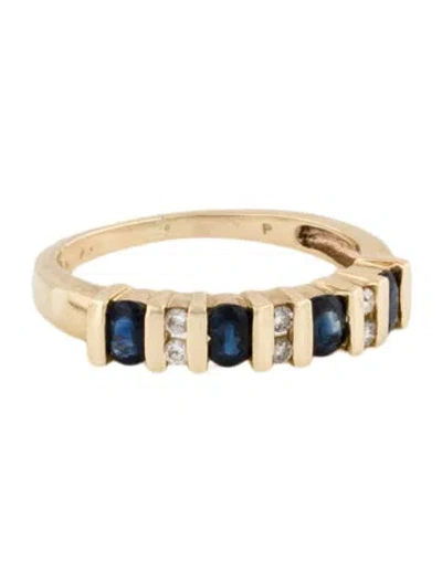 Pre-owned Ring 10k Sapphire & Diamond Band  In Multi